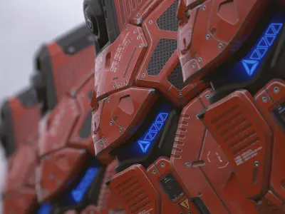 Sci-Fi Helmet E-24 Low-poly 3D model