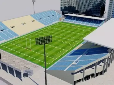 Chichibunomiya Rugby Stadium - Tokyo Low-poly 3D model