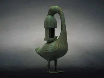 Turtle cultural relics crane model ancient bronze Lanter 3D model
