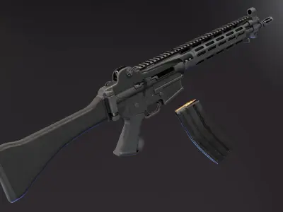 Daewoo K2 Rifle Low-poly 3D model