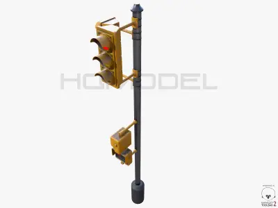 Traffic Lamp PBR 3D model