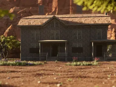 Vilage in forest-old house 3D model