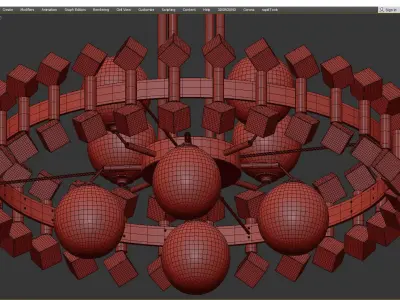 Beauty blin chandelier Low-poly 3D model