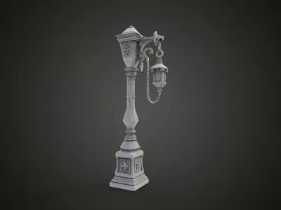 medieval street lamp 3D print model