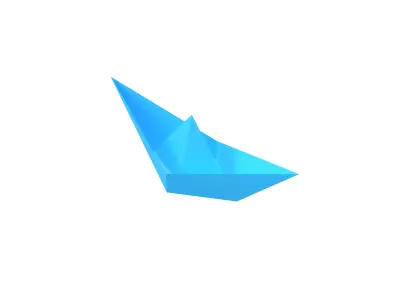 Paper Boat v1 009 Low-poly 3D model