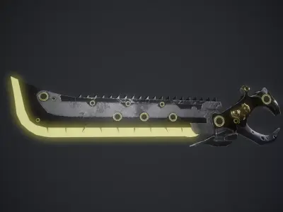Sci-Fi Cyberpunk Energy Katana - Game Ready Low Poly Weapon Low-poly 3D model