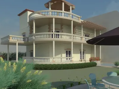 Two floors Villa 3D print model