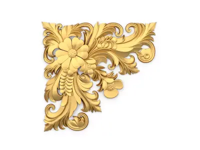 Classic carved corner decor ornament cnc 3d printing stl 08 3D print model purchase