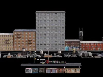 Realistic City Asset Pack Low-poly 3D model