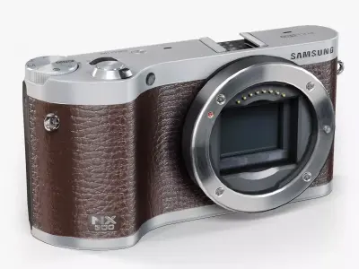 Samsung NX300 Brown mirrorless digital camera Low-poly 3D model