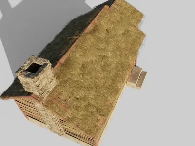 cabin house model with pbr textures Low-poly 3D model