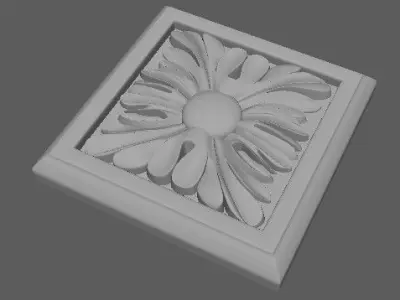 rosette square 3D model