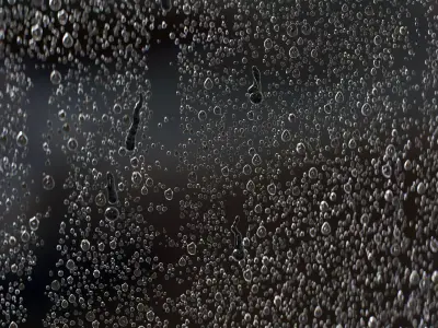 Water Dripping on Window Glass  100 Frame Baked VFX Simulation Low-poly 3D model