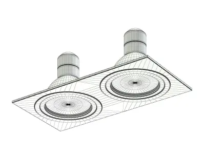 Double Black Halogen Light 3D Model 3D model