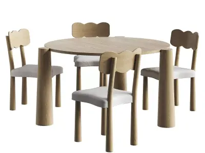 Madeleine dining chair and Girard dining table 3D model