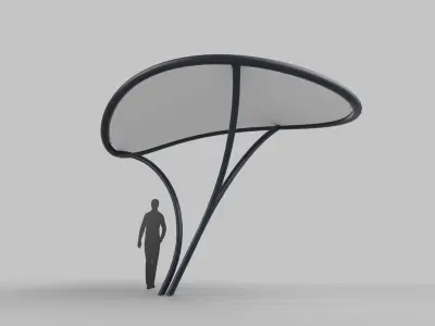 Tensile Canopy M2 Low-poly 3D model