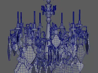 LOW POLY CHANDELIER BAROQUE 3D model