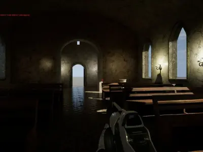 Church in desert Low-poly 3D model