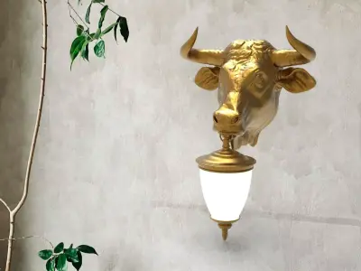 Buffalo Head Wall Lamp 3D print model