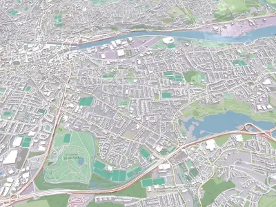 Cityscape Cork Ireland 3D model