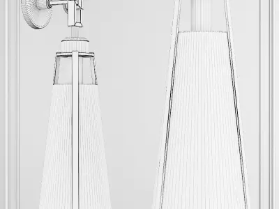 Restoration Hardware ARPEGE CAST GLASS FUNNEL SCONCE Nickel 3D model