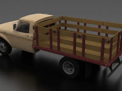 F-Series F-350 Flatbed Truck 1964 Low-poly 3D model