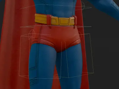 Superman 3D Model Corenswet Fortnite Rigged PBR Blender FBX Low-poly 3D model