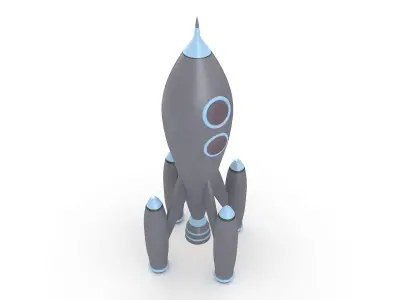 3D Retro Rocket 3D model