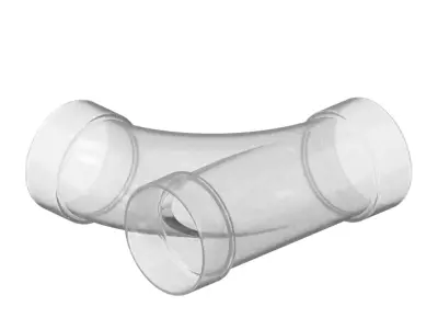 Transparent Plumbing Long Sweep Y Fitting 3D model