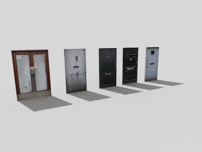 low poly doors pack 2 Low-poly 3D model