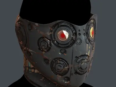 Gas mask helmet 3d model scifi Low-poly Low-poly 3D model Low-poly 3D model