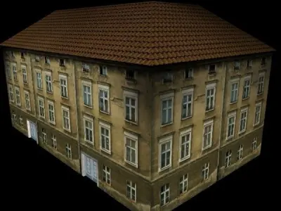 Building old in czech republic Low-poly 3D model
