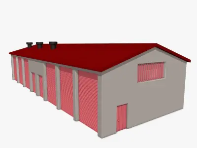 Industrial Shed 3D Model 3D model