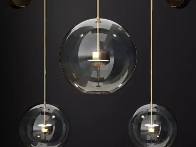 Wall light G and C Bolle Soffio vertical long CLEAR  COLD 3D model