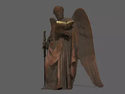 Old Man Statue Low-poly 3D model 19
