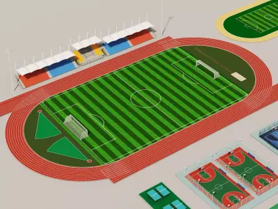 Modular Sports Facilities   Low-poly 3D model