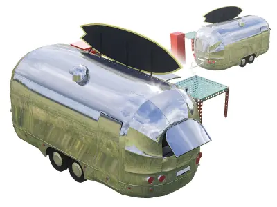 Street cafe module 3D model