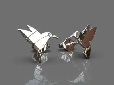 Light bird earrings 3D print model
