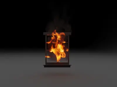 Burning window vdb 3D model