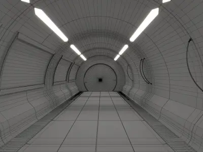 Sci-Fi TUNNEL Low-poly 3D model purchase