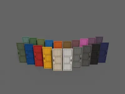 PBR Metal Door A2 Low-poly 3D model