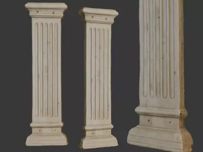 Fluted Architectural Column 3D Scan Low-poly 3D model