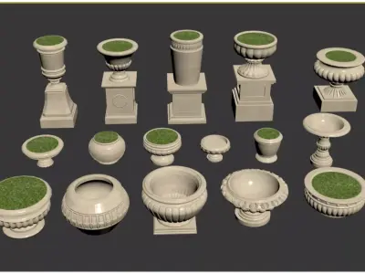 European-style flower pot 3D model