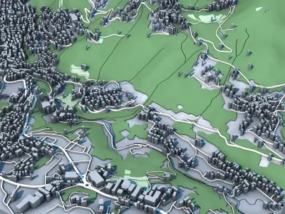 Cityscape Como Italy 3D model