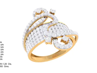  Women Ring MTL 3dm STL OBJ FBX Details 3D print model 55