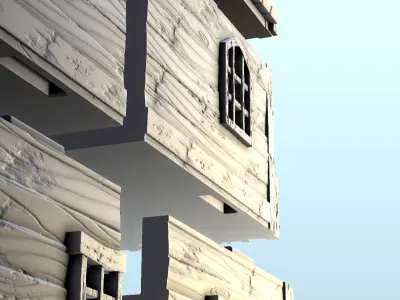 Western gun shop with floor and terrace 11 - USA ACW Civil War 3D print model