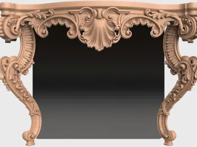 Carved console 2 leg for CNC 04 3D model