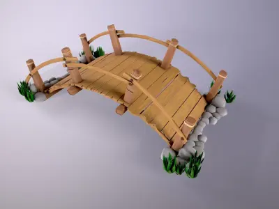 Wood Bridge 3d model Low-poly 3D model