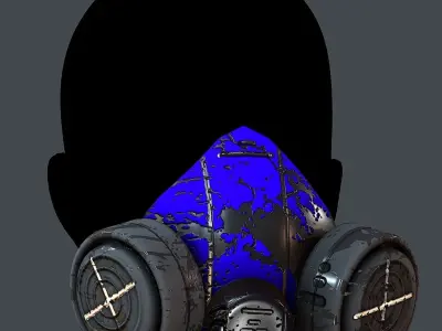 Gas mask helmet 3d model scifi Low-poly Low-poly 3D model Low-poly 3D model