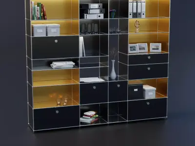Modern office cabinet or shelf 3D model